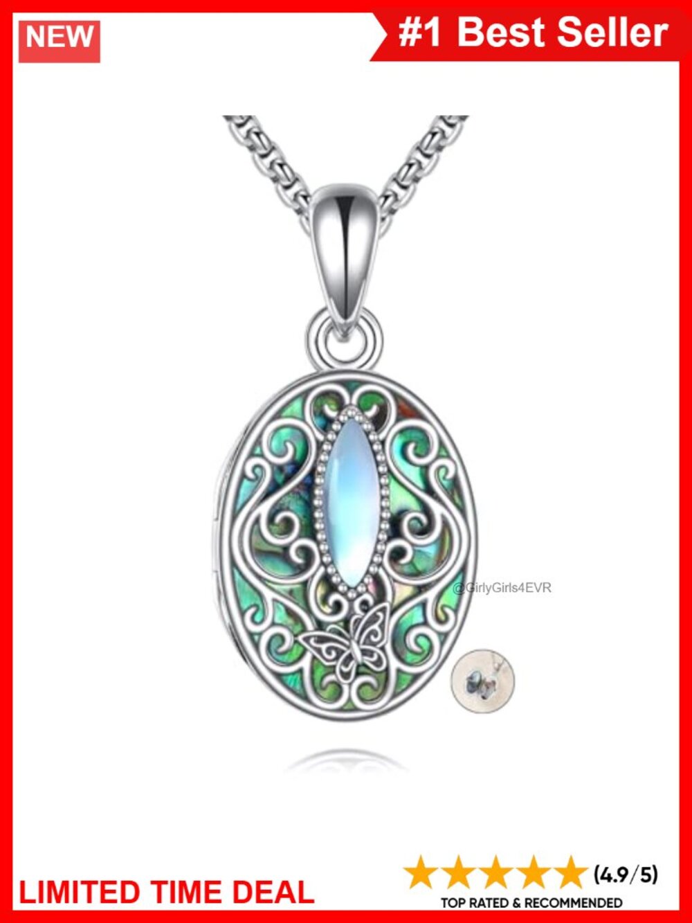 Sterling Silver Tree of Life Locket Necklace 22 Inch Chain Gift Box